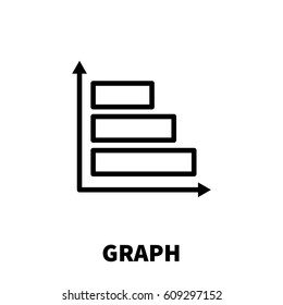 Graph icon or logo in modern line style. High quality black outline pictogram for web site design and mobile apps. Vector illustration on a white background.