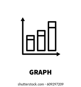 Graph icon or logo in modern line style. High quality black outline pictogram for web site design and mobile apps. Vector illustration on a white background.