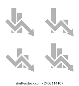 graph icon, loss of money, on a white background, vector illustration