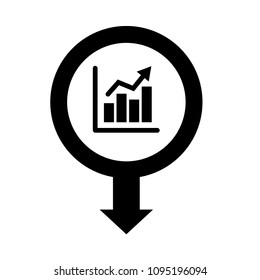 graph icon and map pointer.