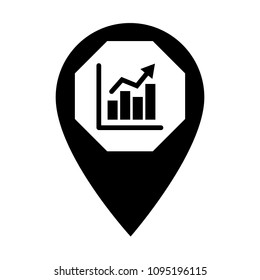 graph icon and map pointer.