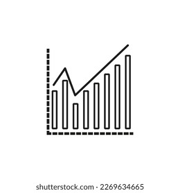 graph icon. Market chart profit money. Growth chart sign. Vector illustration.