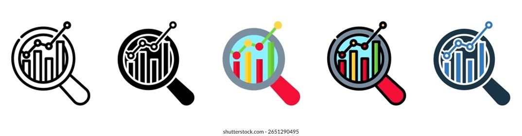 Graph Icon Multiple Style Vector Illustration
