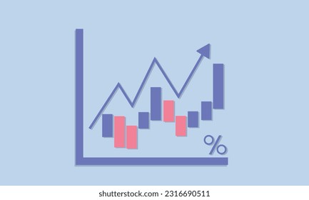 Graph Icon on blue background. Chart bar symbol for your web site design, logo, app, UI.