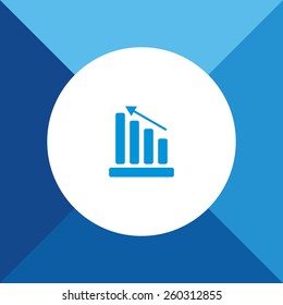 Graph  Icon on Blue Background. Eps-10.
