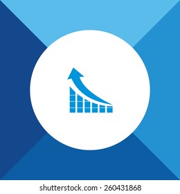 Graph Icon On Blue Background. Eps-10.