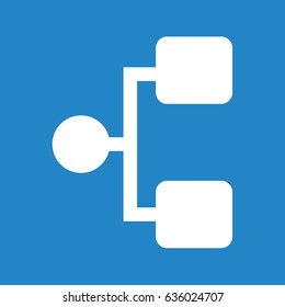 Graph icon on blue background
