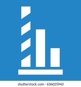 Graph icon on blue background