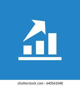 Graph icon on blue background