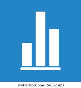 Graph icon on blue background