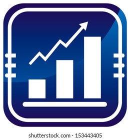 Graph icon on blue button