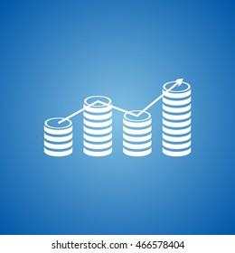 Graph Icon on blue color. 