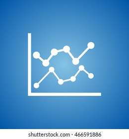 Graph Icon on blue color. 