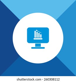 Graph Icon on Blue Colored Background. Eps-10.