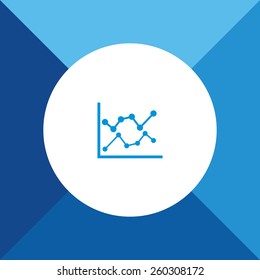 Graph Icon on Blue Colored Background. Eps-10.