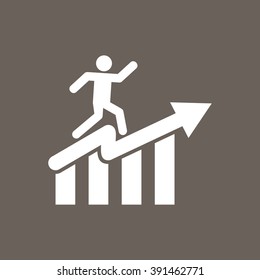 Graph Icon on Dark Gray Color. Eps-10.