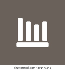 Graph Icon on Dark Gray Color. Eps-10.
