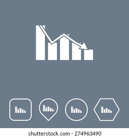 Graph Icon on Flat UI Colors with Different Shapes. Eps-10.