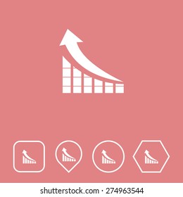 Graph Icon on Flat UI Colors with Different Shapes. Eps-10.