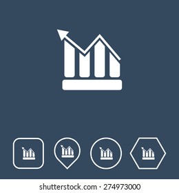 Graph Icon on Flat UI Colors with Different Shapes. Eps-10.