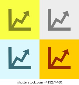 Graph Icon on Four Different Backgrounds. Eps-10.