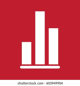 Graph icon on red background