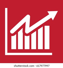 Graph icon on red background