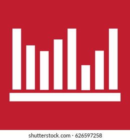 Graph icon on red background
