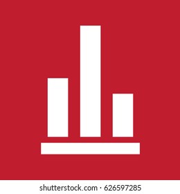 Graph icon on red background