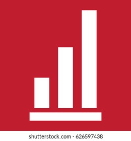 Graph icon on red background