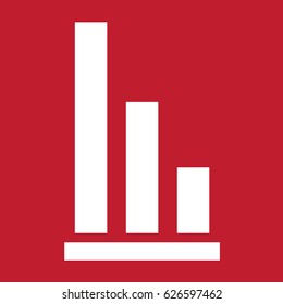 Graph icon on red background