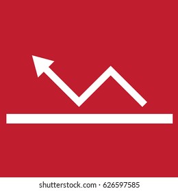 Graph icon on red background