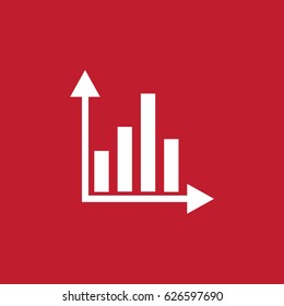 Graph icon on red background