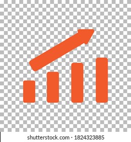 graph icon on transparent background. graphic sign. chart symbol. line chart icon. 
