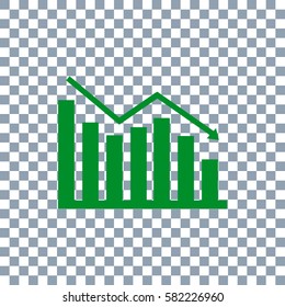 Graph Icon on transparent background. Green icon.