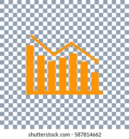 Graph Icon on transparent background. Orange icon