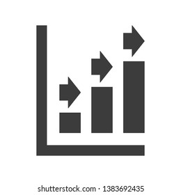 Graph icon on white background. Vector illustration