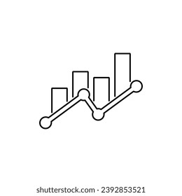 Graph icon outline. Illustration vector of bar chart isolated. Flat icon business growth isolated. Sign symbol for website and app design