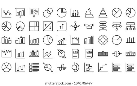 Paquete de iconos de gráfico. con estilo de línea de concepto minimalista. adecuado para su proyecto.Generar paquete de iconos. con estilo de línea de concepto minimalista. adecuado para su proyecto.