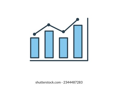 Icono de gráfico. Icono relacionado con la encuesta.estilo de icono de línea plana. Diseño de vector simple editable
