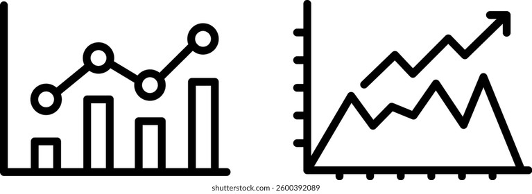 "Graph Icon Representing Data Analysis, Business Performance, and Statistical Trends"