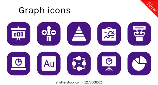  graph icon set. 10 filled graph icons. Simple modern icons about  - Graphic, Analytics, Pyramid, Chart, Presentation, Audition, Strategy