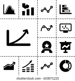 Graph icon. set of 13 filled graphicons such as graph, pie chart, chart, medal