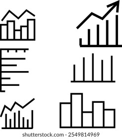 Conjunto de ícones de gráfico. Coleção de logotipo de contorno preto de alta qualidade para design de site e aplicativos móveis
