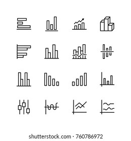 Graph icon set. Collection of high quality black outline logo for web site design and mobile apps. Vector illustration on a white background.