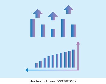 Graph icon set with gradiation