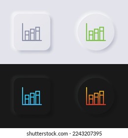 Graph icon set, Multicolor neumorphism button soft UI Design for Web design, Application UI and more, Button, Vector.