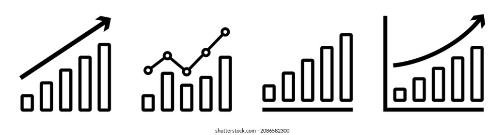 Graph icon set simple design