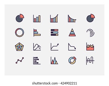 graph icon set vector.