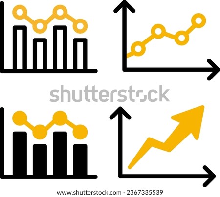 Graph icon set : vector